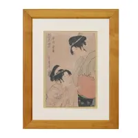 The Hour of the Monkey: Teahouse (Saru no koku, chaya) by Kitagawa Utamaro, Large-format polychrome woodcut print(oban), from the series "Clock of the Customs of Beauties" (Fuzoku bijin tokei), sold Dec 2025
