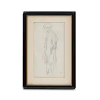 Male figure by Ubaldo Oppi, Pencil on paper, signed lower right recto, sold Oct 2025