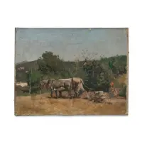 The plough by Alberto Pasini, Oil on canvas, signed and dated lower left recto, sold Oct 2025