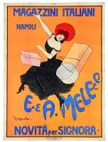 E. & A. Mele & Ci. / Novità per signora by Leonetto Cappiello, Color lithograph, Off, sold Sep 2026