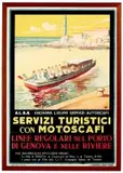 Servizi Turistici con motoscafi by Vismara, Color lithograph, Barabino & Graeve, Genova, sold Sep 2026