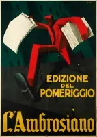L’Ambrosiano by Mario Sironi, Color lithograph, Off, sold Sep 2026