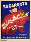 Escargots Ménetrel by Rudd, Color lithograph, Affiches Gallaird, Paris-Amiens, sold Sep 2026