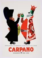 Carpano / Brindisi con Napoleone by Armando Testa, Color lithograph, unknown printer, sold Sep 2026