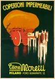 Copertoni Impermeabili Moretti by Leopoldo Metlicovitz, Color lithograph, Off, sold Sep 2026