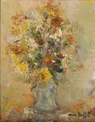 Still Life with Flowers by Guy Buffet, oil on canvas, sold Nov 2011