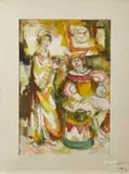 of a clown by Henry Pitz, watercolor, sold Jun 2015