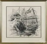 drawing by Earl Horter, pencil, sold Jun 2015