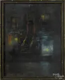 street scene by Glenn Henshaw, pastel, sold Jun 2015