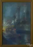 of New York from the Hudson River by Glenn Henshaw, pastel, sold Jun 2015