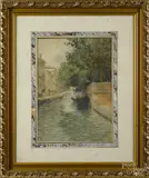 Venetian canal by Daniel Ridgway Knight, watercolor, sold Jun 2015