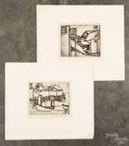 signed engravings by Virginia Berresford, pencil, sold Jun 2015