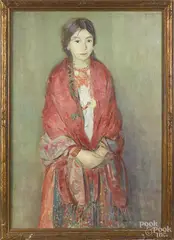 portrait of a girl by Joseph Sacks, oil on canvas, sold Jun 2015