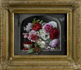 still life by Barbara Valentine, oil on panel, sold Jun 2015