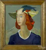 portrait of a woman by Catharine Barnes, oil on board, sold Jun 2015