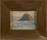 of a rocky coast by Helen Florence Newton, oil on board, sold Apr 2015