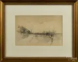 landscape with farmhouse by John Francis Murphy, pencil, sold Apr 2015