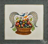 theorems of a bowl of fruit by Bill Rank, oil on velvet, sold Apr 2015