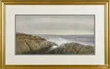 coastal scene by Samuel R. Chafee, watercolor, sold Apr 2015