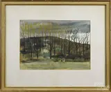 landscape by Charles X. Carlson, watercolor on paper, sold Apr 2015