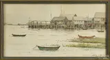 harbor scene by Edith Watson, watercolor, sold Apr 2015
