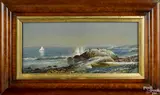 coastal scene by Edmund Darch Lewis, watercolor and gouache, offered Apr 2015