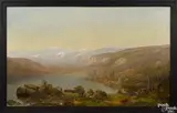 landscape depicting a lake with mountains in the background by Frederick A. Butman, oil on canvas, offered Apr 2015