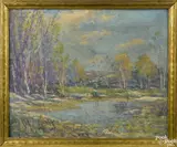 landscape by Ernest Lawson, oil on board, offered Apr 2015