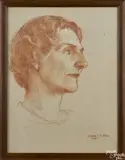 portrait of Permillia Doty by Violet Oakley, charcoal, offered Apr 2015