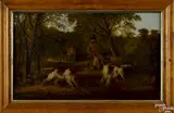 landscape with hunters by Edmund Aylburton Willis, oil on canvas, sold Apr 2015