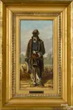 of an African American man in tattered clothing and holding an umbrella by William Aiken Walker, oil on board, offered Apr 2015
