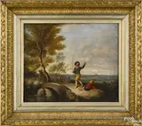 depicting boys fishing by James  Bogle, oil on canvas, offered Apr 2015