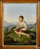 landscape with a young boy with a flute by John Gadsby Chapman, oil on canvas, sold Apr 2015