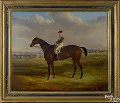of a jockey on horseback by William Webb, oil on canvas, sold Apr 2015