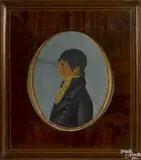 profile portrait of John Share by Jacob Maentel, watercolor and gouache, offered Apr 2015