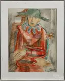 portrait by Arnold Wood, watercolor and gouache, sold Mar 2015