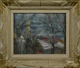 Untitled by Arnold Wood, oil on paper, sold Mar 2015