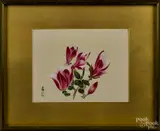 of a flower by Diana Kan, watercolor on silk, sold Mar 2015