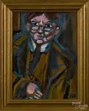 portrait of a gentleman by Arnold Wood, acrylic on board, sold Mar 2015
