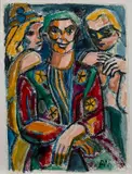 Untitled by Arnold Wood, acrylic on paper, sold Mar 2015