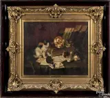 of kittens by Alfred-Arthur Brunel de Neuville, oil on canvas, sold Mar 2015