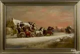 winter coaching scene by John Maggs, oil on board, offered Mar 2015