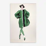 13 Illustrations for Geoffrey Beene by Jesper Nyeboe, 1980's, watercolor, charcoal, colored pencil, and graphite on various paper, sold Sep 2023