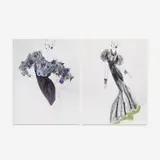 27 Illustrations for Geoffrey Beene by Jesper Nyeboe, watercolor, colored pencil, and graphite on illustration paper, sold Sep 2023