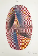 Pink by Carlos Silva, 1979, serigraph, sold Sep 2023