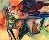 Formas en Perspectivas by Juan Carlos Lasser, oil on canvas (unstretched), sold Sep 2023