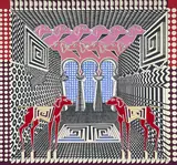 Untitled (Architectural Dogs) by Pedro Friedeberg, serigraph, sold Sep 2023
