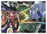 Caserio y Parque by Juan Carlos Lasser, oil on paper, sold Sep 2023