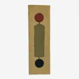 Untitled (Blue and Red Dot) by Sōkichi Suga, mixed media on board, sold Sep 2023