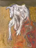 Untitled #107 by Ralph Della-Volpe, oil on canvas (unstretched), sold Sep 2023